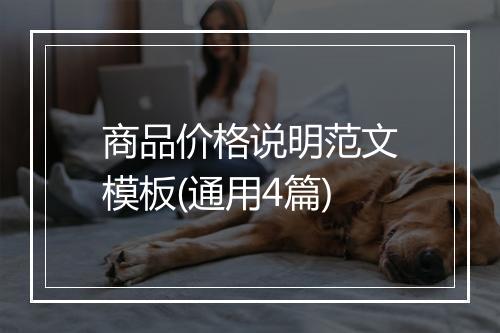 商品价格说明范文模板(通用4篇)