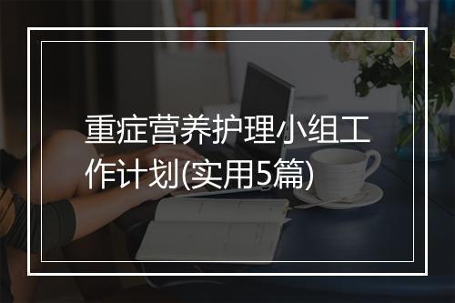 重症营养护理小组工作计划(实用5篇)