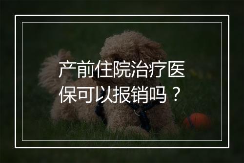 产前住院治疗医保可以报销吗？