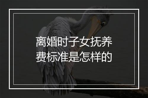 离婚时子女抚养费标准是怎样的