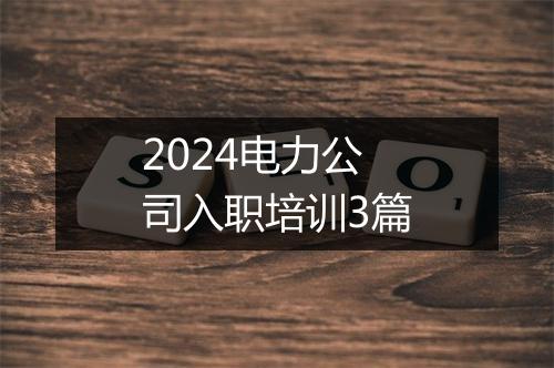 2024电力公司入职培训3篇