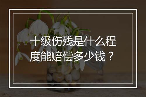 十级伤残是什么程度能赔偿多少钱？