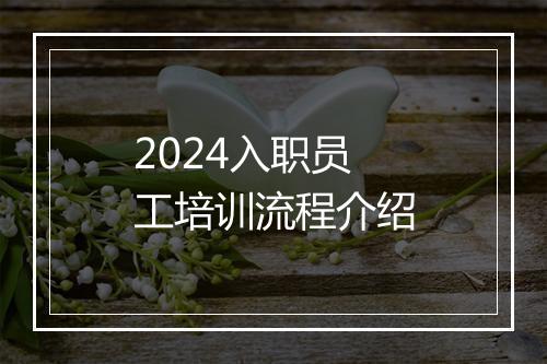 2024入职员工培训流程介绍
