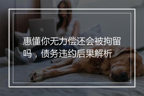 惠懂你无力偿还会被拘留吗，债务违约后果解析