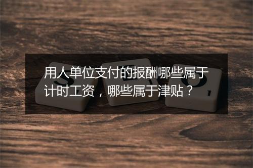 用人单位支付的报酬哪些属于计时工资，哪些属于津贴？