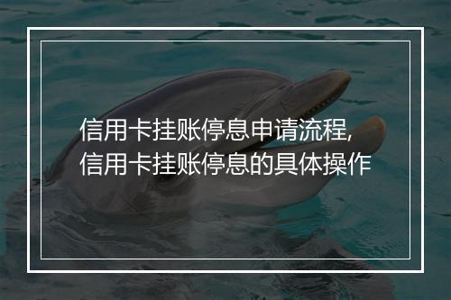 信用卡挂账停息申请流程,信用卡挂账停息的具体操作
