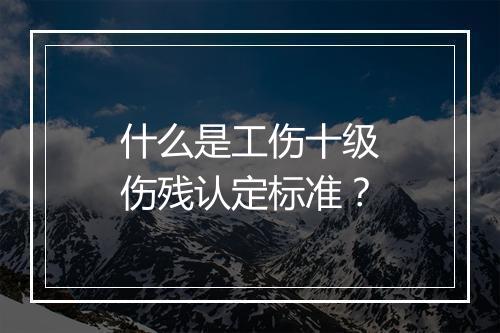 什么是工伤十级伤残认定标准？