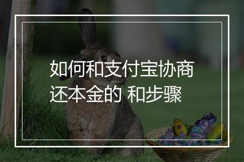 如何和支付宝协商还本金的 和步骤