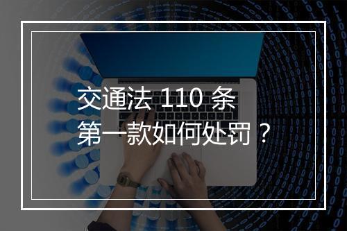 交通法 110 条第一款如何处罚？