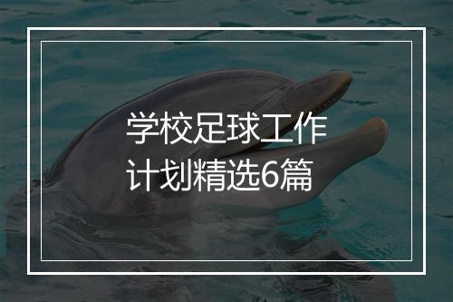 学校足球工作计划精选6篇