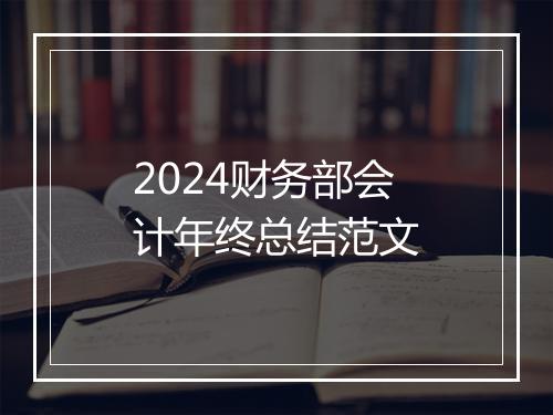 2024财务部会计年终总结范文