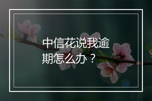 中信花说我逾期怎么办？