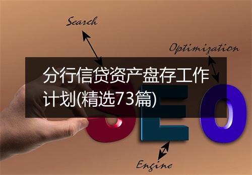 分行信贷资产盘存工作计划(精选73篇)