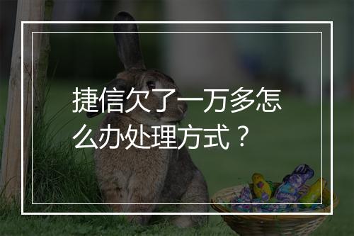 捷信欠了一万多怎么办处理方式？