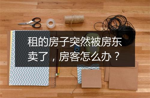 租的房子突然被房东卖了，房客怎么办？