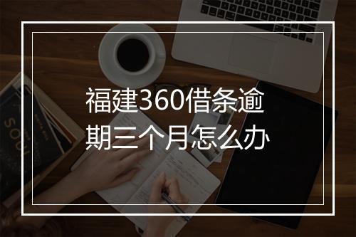 福建360借条逾期三个月怎么办