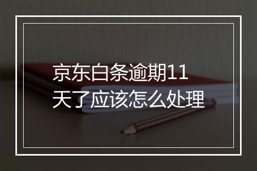 京东白条逾期11天了应该怎么处理