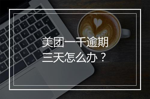 美团一千逾期三天怎么办？