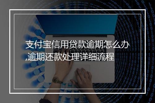 支付宝信用贷款逾期怎么办,逾期还款处理详细流程