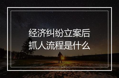 经济纠纷立案后抓人流程是什么