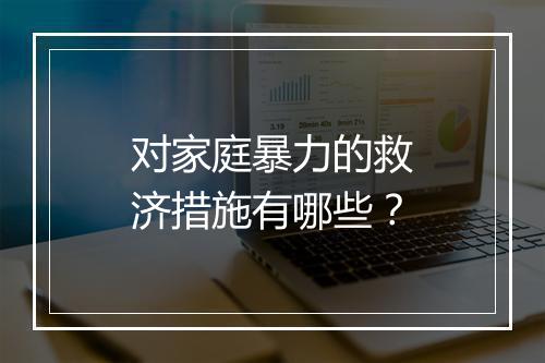 对家庭暴力的救济措施有哪些？