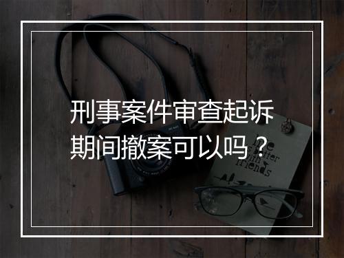 刑事案件审查起诉期间撤案可以吗？