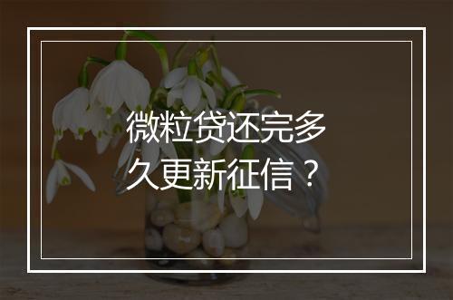 微粒贷还完多久更新征信？