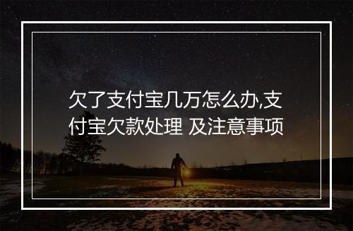 欠了支付宝几万怎么办,支付宝欠款处理 及注意事项