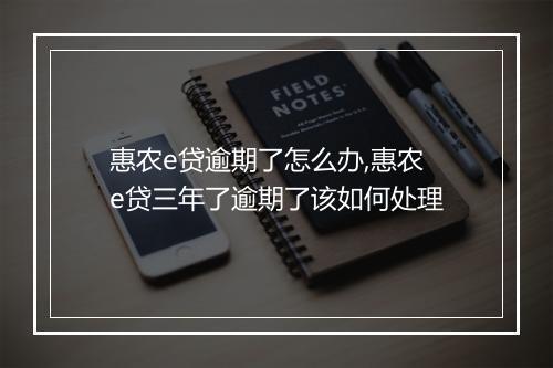 惠农e贷逾期了怎么办,惠农e贷三年了逾期了该如何处理