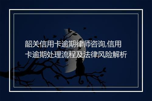 韶关信用卡逾期律师咨询,信用卡逾期处理流程及法律风险解析
