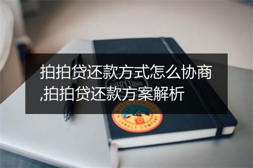 拍拍贷还款方式怎么协商,拍拍贷还款方案解析