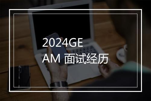 2024GE AM 面试经历