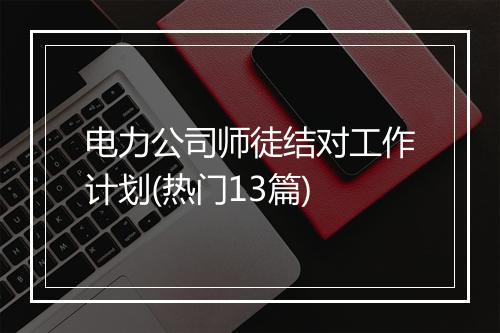 电力公司师徒结对工作计划(热门13篇)