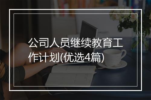 公司人员继续教育工作计划(优选4篇)