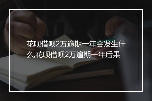 花呗借呗2万逾期一年会发生什么,花呗借呗2万逾期一年后果