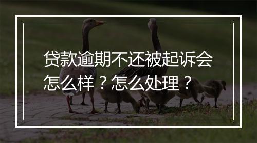 贷款逾期不还被起诉会怎么样？怎么处理？
