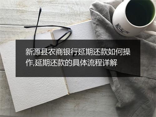 新源县农商银行延期还款如何操作,延期还款的具体流程详解