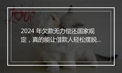 2024 年欠款无力偿还国家规定，真的能让借款人轻松摆脱困境吗？