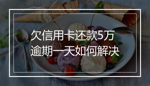 欠信用卡还款5万逾期一天如何解决