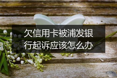 欠信用卡被浦发银行起诉应该怎么办