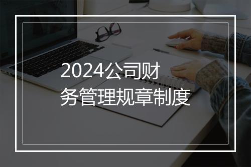 2024公司财务管理规章制度
