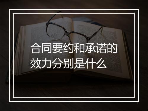 合同要约和承诺的效力分别是什么