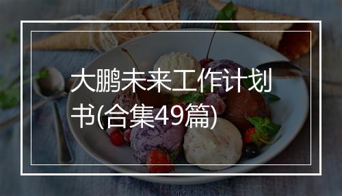 大鹏未来工作计划书(合集49篇)