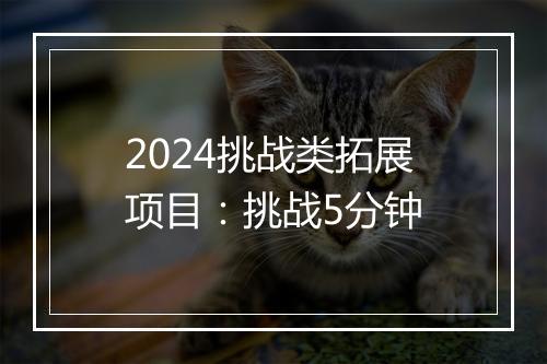 2024挑战类拓展项目：挑战5分钟