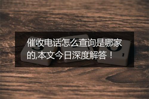 催收电话怎么查询是哪家的,本文今日深度解答！