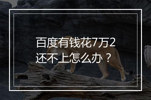 百度有钱花7万2还不上怎么办？