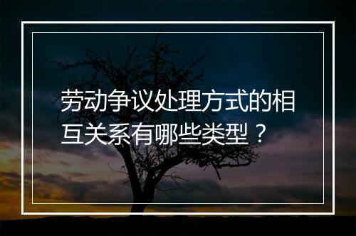 劳动争议处理方式的相互关系有哪些类型？