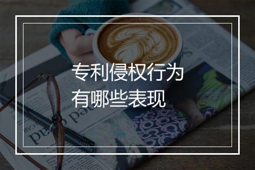 专利侵权行为有哪些表现