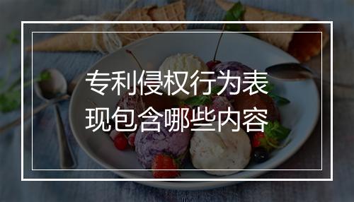 专利侵权行为表现包含哪些内容