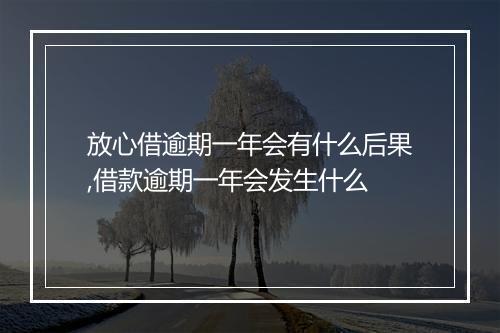 放心借逾期一年会有什么后果,借款逾期一年会发生什么